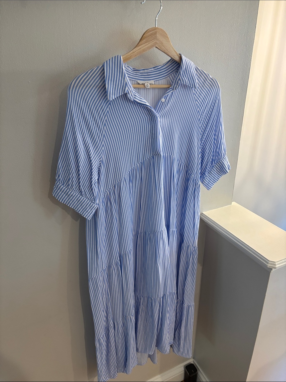 A Loves A - Blue Striped Shirt Dress - Casual Women’s Day Dress
